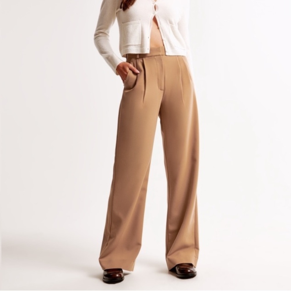 Abercrombie & Fitch Tan Sloane Wide Leg Pants